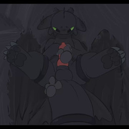 animal_genitalia animal_penis anus balls black_balls black_body black_scales black_sheath blush bodily_fluids canine_genitalia canine_penis claws clenched_feet cum cum_on_eye cum_on_face cum_on_self cumshot detached_sheath disembodied_hand duo ears_down ejaculation feral genital_fluids genitals green_eyes inaccurate_knotting knot legs_in_air lying male male_focus nervous on_back paws penis pivoted_ears scales sheath splurt straps tail wings dragonbooper dreamworks european_mythology how_to_train_your_dragon mythology toothless dragon fury_(httyd) mythological_creature mythological_scalie night_fury scalie western_dragon 1:1 2d_animation animated no_sound short_playtime video