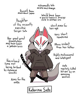 animal_mask anthro black_boots black_clothing black_footwear boots clothing drawstring drawstring_topwear female female_anthro fluffy fluffy_tail footwear fox_mask fox_tail front_view fur grey_body grey_fur hair holding_melee_weapon holding_object holding_sword holding_weapon hoodie katana long_hair mask melee_weapon orphan scabbard shoes solo sword tail text topwear weapon young young_anthro young_female maddeku gata_the_future_russian_kitty katerina_sato canid canine fox mammal 2025 character_name colored english_description english_text full-length_portrait hi_res portrait