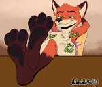 anthro anthro_pred belly big_belly digestion duo feet foot_focus fully_inside male male_pred pawpads paws solo vore melancholicmash disney zootopia nick_wilde canid canine fox mammal red_fox true_fox