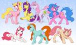 female feral group happy pre-g4 smile dvixie hasbro mlp_g1 my_little_pony my_little_pony_tales bonbon_(mlpt) bright_eyes_(mlp) clover_(mlp) melody_(mlp) patch_(mlp) starlight_(mlpt) sweetheart_(mlp) earth_pony equid equine horse mammal pony 2015 hi_res