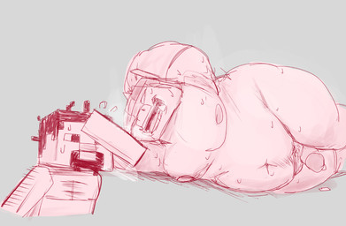 after_anal after_sex anthro armor belly big_butt blush bodily_fluids butt cum cum_drip dominant dripping duo genital_fluids genitals headgear helmet huge_butt larger_dom lying male male/male moobs nipples on_side overweight overweight_anthro overweight_male penis size_difference smile sweat sweatdrop thick_thighs tusks seymourcox a_minecraft_movie microsoft minecraft mojang xbox_game_studios general_chungus steve_(minecraft) animal_humanoid domestic_pig human humanoid mammal mammal_humanoid pig_humanoid piglin suid suid_humanoid suine suine_humanoid sus_(pig) colored_sketch digital_media_(artwork) hi_res sketch