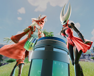 anthro armor clothing duo female goo_transformation merging slurp_juice transformation cryowolf9 mayosplash_(modeler) warfaremachine_(modeler) epic_games final_fantasy final_fantasy_ix fortnite hollow_knight_(franchise) square_enix team_cherry freya_crescent hornet_(hollow_knight) 3d_(artwork) blender_(artwork) digital_media_(artwork) hi_res