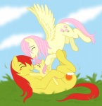 cloud family feathered_wings feathers female feral grass group hair male pink_hair plant pre-g4 quadruped tail wings yellow_body yellow_feathers cartoonlion friendship_is_magic hasbro mlp_g1 my_little_pony mythology fluttershy_(mlp) posey_(pre-g4) sunburst_(mlp_g1) equid equine mammal mythological_creature mythological_equine pegasus