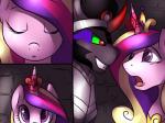 2014 4:3 comic conditional_dnp digital_media_(artwork) duo equid equine eye_contact female feral friendship_is_magic grin hasbro horn king_sombra_(mlp) looking_at_another male mammal meggchan my_little_pony mythological_creature mythological_equine mythology princess_cadance_(mlp) rape_face smile unicorn