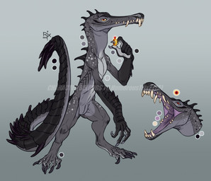 animal_genitalia anthro back_spikes black_body black_scales fangs genital_slit genitals glistening glistening_eyes head_spikes logo long_arms looking_at_viewer male mouth_closed narrowed_eyes nude open_mouth red_eyes scales simple_background solo spikes spikes_(anatomy) tail teeth yellow_sclera riorix crocodilian gavialid gharial reptile scalie 2019 artist_logo dated model_sheet watermark