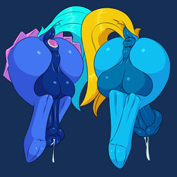 anal anal_penetration animal_genitalia animal_penis anus balls big_balls bodily_fluids bottomwear buttplug buttplug_in_ass buttplug_insertion clothed clothing crossdressing duo equine_anus equine_genitalia equine_penis erection femboy feral gem genital_fluids genitals jewel_buttplug male object_in_ass penetration penis perineum plug_(sex_toy) plug_insertion precum puffy_anus sex_toy sex_toy_in_ass sex_toy_insertion skirt sinnah hasbro my_little_pony equid equine horse mammal pony 1:1 alpha_channel hi_res