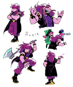 anthro bracelet clothed clothing eyewear female fur glasses group hair jewelry male simple_background smile spiked_bracelet spikes teeth tomboy nmcut_(artist) deltarune undertale_(series) kris_dreemurr ralsei susie_(deltarune) bovid caprine darkner goat human mammal reptile scalie 2018 digital_media_(artwork)