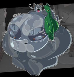 :3 anthro areola balls barbell_piercing belly belly_overhang big_areola big_balls big_belly big_breasts big_butt big_nipples big_penis black_bars blood blood_on_face bodily_fluids breasts butt collar dark_areola dark_nipples deep_navel dripping duo ear_piercing ear_ring empty_eyes excessive_genital_fluids excessive_precum eyebrows facial_piercing female female_anthro feral fur genital_fluids genitals glistening glistening_body green_balls green_body green_fur green_penis grey_areola grey_body grey_fur grey_nipples heart_reaction heart_symbol holding_another holding_partner huge_areola huge_balls huge_belly huge_breasts huge_butt huge_hips huge_penis huge_thighs humanoid_genitalia humanoid_penis hyper hyper_balls hyper_breasts hyper_genitalia hyper_hips hyper_penis hyper_thighs imminent_bestiality imminent_oral imminent_sex larger_anthro larger_female looking_at_another looking_at_partner male male/female male_feral navel nipple_barbell nipple_piercing nipples nude obese obese_anthro obese_female outdoor_nudity outline outside overweight overweight_anthro overweight_female penis piercing precum precum_drip precum_on_belly precum_on_body precum_on_breasts precum_on_penis raised_eyebrow ring_piercing sharp_teeth size_difference small_but_hung smaller_feral smaller_male teeth text thick_thighs throbbing throbbing_balls throbbing_penis tongue tongue_out vein veiny_penis wet wet_body white_eyes white_outline wide_hips voctopie mewgenics guillotina_(mewgenics) domestic_cat felid feline felis mammal 2026 absurd_res artist_name colored digital_drawing_(artwork) digital_media_(artwork) hi_res