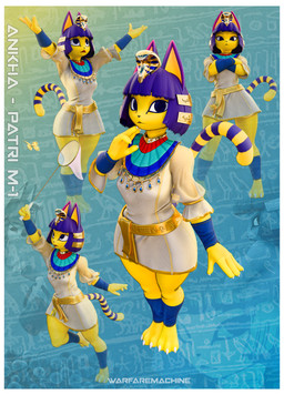 ankh ankh_necklace anthro armband blue_background blue_eyes blue_hair blue_nose border butterfly_net cat_tail claws clothing crossed_arms dress egyptian egyptian_clothing egyptian_headdress eyebrows female fur gold_(metal) gold_jewelry hair hieroglyphics jewelry legband makeup manet markings mascara multiple_poses necklace net open_mouth pose running short_hair simple_background striped_markings striped_tail stripes tail tail_markings text uraeus white_border white_clothing white_dress wide_hips y-pose yellow_body yellow_fur warfaremachine warfaremachine_(modeler) animal_crossing nintendo ankha_(animal_crossing) warfare_ankha ambient_arthropod ambient_butterfly ambient_insect arthropod butterfly domestic_cat felid feline felis insect lepidopteran mammal 2025 3d_(artwork) absurd_res arabic_text digital_media_(artwork) english_description english_text hi_res signature watermark