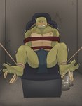 anthro bound feet male solo tickle_fetish tickling tickling_feet misterchi teenage_mutant_ninja_turtles michelangelo_(tmnt) reptile scalie turtle hi_res