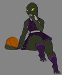 anthro ball basketball_(ball) breasts cheerleader cheerleader_outfit female medium_breasts solo yellow_eyes greenpolygon alligator alligatorid crocodilian dinosaur lizard prehistoric_species reptile reptoid scalie 5:6 hi_res