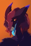 anthro ears_back fur hair looking_at_viewer male one_eye_closed open_mouth open_smile pivoted_ears smile solo tongue tongue_out wink sidgi sergal hi_res