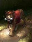 accessory bottle clothed clothed_feral clothing container female feral headband jogging quadruped shirt solo tank_top topwear water_bottle whiskers alradeck conditional_dnp tsavo_(alradeck) cave_lion felid lion mammal pantherine prehistoric_species hi_res sketch