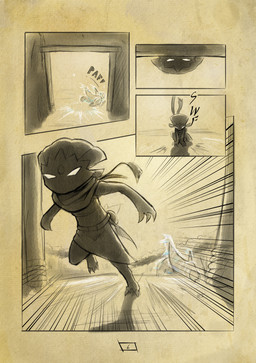 ambiguous_gender anthro biped claws clothed clothing doorway duo electricity kerchief lightning neckerchief neckwear no_pupils onomatopoeia page_number running sound_effects tail text toe_claws unconscious truescorn nintendo pokemon pokemon_mystery_dungeon shadows_for_hire spike_chunsoft orchid_(truescorn) gabite generation_4_pokemon pokemon_(species) weavile 2024 absurd_res comic english_text hi_res huge_filesize