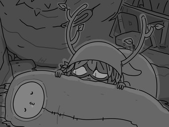 ambiguous_gender antlers blinking bodily_fluids clothing detailed_background drooling duo hat headgear headwear horn leaf leaf_hair mask not_furry o3o plant plant_hair pseudo_hair saliva sleeping sleeping_bag toony wearing_mask discount-supervillain adventure_time cartoon_network finn_the_human huntress_wizard elemental_creature elemental_humanoid flora_fauna human humanoid mammal plant_humanoid 4:3 animated digital_media_(artwork) greyscale monochrome sketch