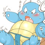 anthro asian_clothing balls_outline blue_body blush bodily_fluids bulge clothing detailed_bulge east_asian_clothing fundoshi genital_outline japanese_clothing kemono male penis_outline simple_background solo sweat text underwear white_background figaro_(artist) nintendo pokemon generation_1_pokemon pokemon_(species) wartortle 1:1 2005 archived_source japanese_text low_res