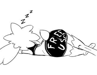 ambiguous_gender anthro bottomwear butt butt_focus clothing crop_top encouragement hotpants implied_consent presenting presenting_hindquarters shirt shorts sleeping solo text text_on_clothing topwear muzzzzz nintendo pokemon magnolia_(shaymin) generation_4_pokemon legendary_pokemon pokemon_(species) shaymin sky_forme_shaymin monochrome