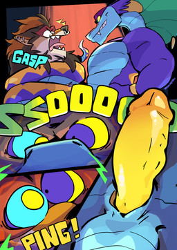 accessories_only accessory animal_genitalia anthro anthro_on_anthro apode bottomless clothed clothing coiling coiling_around_body cross-eyed dominant dominant_male duo ear_piercing ear_ring erection exhibitionism eye_contact eye_mask facial_piercing genital_slit genitals humanoid_genitalia humanoid_penis hypnosis hypnotic_eyes hypnotic_ping legless looking_at_another male male/male mind_control muscular muscular_male nose_piercing nose_ring penis piercing ring_piercing ringed_eyes serpentine sharp_teeth submissive submissive_male teeth text yellow_penis haps gregor_(juju_julien) inigo_(juju_julien) canid canine draconcopode mammal naga 2021 absurd_res comic english_text hi_res