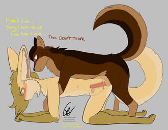 animal_genitalia animal_penis anthro anthro_on_feral anthro_penetrated balls bestiality biped blonde_hair blush brown_body brown_fur canine_genitalia canine_penis clitoris dialogue digitigrade doggystyle duo erection female female_penetrated feral feral_penetrating feral_penetrating_anthro from_behind_position fur g-spot genitals hair humanoid_genitalia humanoid_vulva imminent_knotting internal internal_vaginal knot knot_root knotted_penis long_ears long_tail looking_at_another male male/female male_penetrating male_penetrating_female pawpads paws penetration penile penile_penetration penis quadruped sex sheath simple_background tail talking_feral talking_to_another talking_to_partner tan_body tan_fur text uterus vaginal vaginal_penetration vulva x-ray_view yellow_body yellow_fur yaveton karn_(karn_the_wolf) kona_biralla canid canine canis fennec_fox fox mammal true_fox wolf 2026 absurd_res alternate_version_at_source digital_drawing_(artwork) digital_media_(artwork) english_text hi_res signature