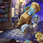 armor astronomy book chart chest_(container) detailed_background drawing feral headgear helmet horn lens magic male quadruped solo star star_chart tail telescope madmax friendship_is_magic hasbro my_little_pony mythology equid equine mammal mythological_creature mythological_equine unicorn 1:1