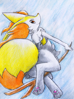 ambiguous_anthro ambiguous_gender anthro big_tail biped closed_smile convenient_censorship digitigrade dipstick_tail feet flying hindpaw looking_at_viewer looking_back looking_back_at_viewer looking_down looking_down_at_viewer markings midair mouth_closed pawpads paws pink_pawpads simple_background smile solo tail tail_markings eiroru nintendo pokemon braixen canid generation_6_pokemon mammal pokemon_(species) 2019 3:4 colored_pencil_(artwork) full-length_portrait graphite_(artwork) hi_res japanese_description portrait traditional_media_(artwork) translated_description