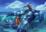 anthro barazoku big_muscles erection genitals humanoid_genitalia humanoid_penis infinity male muscular muscular_anthro muscular_male nipples nude partially_submerged penis sea solo swimming_pool water wet esonver mythology teryx_commodore dragon mythological_creature mythological_scalie scalie 2018 hi_res