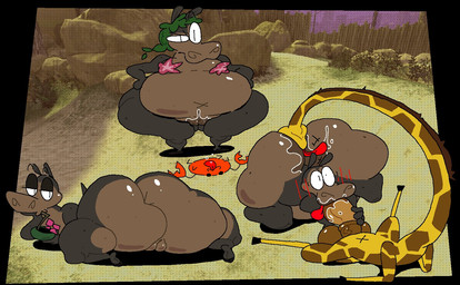 69_position algae all_fours ambiguous_oral anthro balls bedroom_eyes beverage big_balls big_butt big_penis black_eyes blush blush_lines breasts brown_body brown_fur butt canon_couple coconut coconut_drink drinking drinking_straw drupe_(fruit) duo eyebrows fellatio female flower food front_view fruit fur genitals grey_body grey_ears grey_fur grey_nose grey_tail half-closed_eyes hand_on_face hand_on_own_face hand_on_penis hands_on_hips hands_on_own_hips high-angle_view hooves huge_balls huge_butt huge_penis long_neck looking_back looking_pleasured lying male male/female multicolored_body multicolored_fur narrowed_eyes navel nude obese obese_anthro obese_female on_front one_eye_half-closed oral outside overweight overweight_anthro overweight_female penile penis penis_in_mouth plant raised_eyebrow rear_view seductive sex small_breasts standing starfish_(accessory) starfish_bra tail thick_thighs three-quarter_view tongue tongue_out two_tone_body two_tone_fur vulva x_navel yellow_body yellow_fur superiorfox dreamworks madagascar_(series) gloria_(madagascar) melman_(madagascar) aquatic arthropod asterozoan common_hippopotamus crab crustacean decapod echinoderm giraffe giraffid hippopotamid malacostracan mammal starfish 2025 digital_media_(artwork)