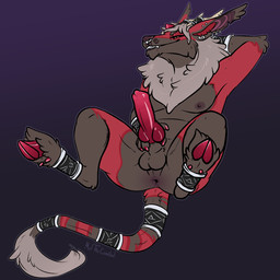 animal_genitalia animal_penis anthro anus balls canine_genitalia canine_penis cloven_hooves ear_piercing ear_ring ear_stud erection facial_piercing fur furgonomic_piercing furgonomics gauged_ear genitals grey_body grey_fur hand_behind_head holding_penis hooves horn horn_piercing horn_ring_(piercing) knot knotted_penis male male_anthro mane nipples nose_piercing nose_ring nude nude_anthro nude_male penis piercing presenting presenting_penis red_body red_fur red_penis ring_piercing sheath simple_background slightly_chubby slightly_chubby_anthro slightly_chubby_male smile solo spread_legs spreading tail teeth meldritchhorror mythology asmodeus_(character) canid canid_demon canine demon hellhound mammal mythological_canine mythological_creature 1:1 2018 hi_res