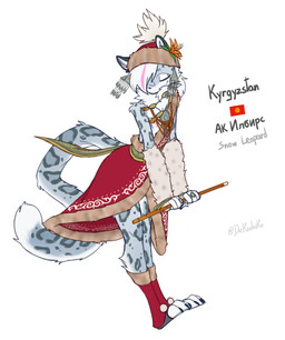 anthro arm_warmers armwear bare_shoulders beanie biped clothed clothed_anthro clothed_male clothing digit_ring ear_piercing ear_ring feet femboy finger_ring flower_accessory flute fur grey_body grey_fur hair hair_over_eye hat headgear headwear highlights_(coloring) holding_musical_instrument holding_object jewelry kyrgyzstan leg_warmers legwear male male_anthro markings musical_instrument necklace piercing pink_highlights ring ring_piercing ruff simple_background solo spots spotted_body spotted_fur spotted_markings spotted_tail standing tail tail_markings text toeless_(marking) tribal tribal_clothing tribal_jewelry tribal_necklace white_background wind_instrument woodwind_instrument nekodoiko felid mammal pantherine snow_leopard english_text hi_res russian_text signature