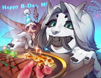 5_fingers black_sclera brown_body brown_fur feral fingers fur green_eyes teeth kyander asian_mythology east_asian_mythology japanese_mythology mythology arthropod demon humanoid insect lepidopteran moth oni yokai 2020 digital_media_(artwork)