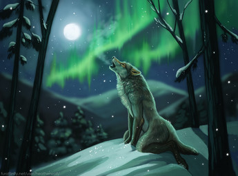 anthro blurred_background digitigrade ears_back eyes_closed fangs full_moon fur grey_body grey_fur howl kneeling male male_anthro markings moon night nude open_mouth orange_markings pivoted_ears plant side_view snow snowing solo teeth text tree whiskers white_body white_fur heatherwolf canid canine canis mammal wolf hi_res url
