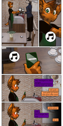 anthro dialogue duo female male male/female text james_howard patreon alphonse_(james_howard) canid canine canis domestic_cat domestic_dog felid feline felis mammal absurd_res comic english_text hi_res url