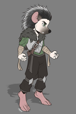 angry anthro armor chibi clothing fur male military paws soldier solo teeth warrior fanaya eulipotyphlan hedgehog mammal digital_media_(artwork) flat_colors hi_res