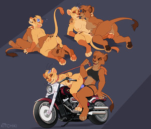 accessory anthro anus arms_tied athletic athletic_female bite biting_lip blue_eyes bodily_fluids bound bra brown_nose brown_pawpads cheek_tuft claws clenched_teeth clothed clothing collar cunnilingus deep_cunnilingus deep_oral facial_tuft female female/female fingering fingerless_(marking) fingerless_gloves_(marking) flower flower_in_hair fur genital_fluids genitals gloves_(marking) hair hair_accessory hand_on_butt hand_on_knees hand_on_legs hands_behind_back head_tuft leash leash_pull leashed_collar leg_markings looking_pleasured loving_gaze markings multiple_poses nipples nose_fade nose_rubbing nude open_mouth open_smile oral partially_clothed pawpads penetration pink_nipples pink_nose pink_pawpads plant pose purple_eyes pussy_rubbing raised_tail romantic romantic_couple sex sex_on_motorcycle smile socks_(marking) spots spotted_markings strapon tail tail_tuft tan_body tan_fur tawny_fur teeth tongue_penetration tuft underwear vaginal vaginal_fingering vaginal_fluids vaginal_penetration vulva yellow_sclera kitchiki disney the_lion_king bahati_whiteclaw vitani_(the_lion_king) felid lion mammal pantherine hi_res