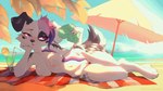 16:9 2024 2d_animation animated anthro areola beach beach_towel beach_umbrella beverage black_body black_fur blush breast_jiggle breasts canid canine canis casual_nudity container cup day domestic_dog drinking_glass drinking_straw fanning fanning_self feet female female_anthro fingers frame_by_frame freeedon fur genitals glass glass_container glass_cup hair hi_res holding_object jiggling lying mammal multicolored_body multicolored_fur multicolored_hair navel nipples nude nude_anthro nude_beach nude_female on_side outdoor_nudity outside parasol purple_eyes pussy short_playtime solo tail tail_motion tailwag toes towel two_tone_body two_tone_fur under_shade white_body white_fur widescreen zoey_(zoeydogy)