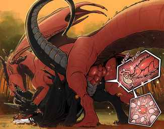 animal_genitalia belly bite black_body black_scales bodily_fluids cervical_contact cervix clitoris cloaca cloacal cloacal_penetration cloacal_penis cum cum_in_cloaca cum_in_uterus cum_inside cutaway doggystyle dominant dominant_male duo fallopian_tubes female female_feral female_penetrated feral feral_on_feral feral_penetrated feral_penetrating feral_penetrating_feral forest_background from_behind_position genital_fluids genitals glowing glowing_body glowing_scales grass green_eyes grey_belly horn impregnation impregnation_view internal internal_vaginal intraspecies knot knotted_penis looking_pleasured love_bite male male/female male_feral male_penetrating male_penetrating_female membrane_(anatomy) membranous_wings neck_bite onomatopoeia orange_eyes ovaries ovum painted_arm penetration penile penile_penetration penis penis_in_vagina plant raised_tail red_body red_scales ridged_penis saliva scales sex sound_effects sperm_cell submissive submissive_female tail teeth text tongue tongue_out uterus vaginal vaginal_penetration vertical_cloaca vulva wings emptyinside european_mythology mythology bastille_(kori) lominloce arthropod beetle dragon elateroid firefly insect mythological_creature mythological_scalie scalie western_dragon english_text hi_res