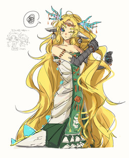 alternate_form animal_ears annoyed antlers big_tail biped blonde_eyebrows blonde_eyelashes blonde_hair claws clothed clothed_female clothed_humanoid clothing countershade_tail countershading crystal emanata eyebrows eyelashes female female_humanoid front_view frustration_cloud grey_body grey_scales hair horn humanoidized long_hair long_tail messy_hair one_eye_closed pointy_ears pupils purple_sclera scales simple_background solo speech_bubble tail tan_body tan_skin teal_claws teal_eyes text white_background white_body white_scales vvmorivv mythology nintendo tears_of_the_kingdom the_legend_of_zelda light_dragon_(totk) link princess_zelda animal_humanoid dragon dragon_humanoid humanoid hybrid hylian mythological_creature mythological_scalie scalie wingless_dragon 2025 absurd_res digital_drawing_(artwork) digital_media_(artwork) full-length_portrait hi_res korean_text portrait signature sketch translation_request