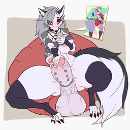 accessory anthro balls big_balls big_breasts big_penis big_tail blush bodily_fluids bottomless breasts bulge cellphone claws clothed clothing cock_ring crossgender duo ear_piercing electronics fingering foreskin frenum_ladder frenum_piercing ftg_crossgender fti_crossgender genital_fluids genital_piercing genitals grey_hair gynomorph hair holding_object holding_phone huge_balls huge_penis humanoid_genitalia humanoid_penis hyper hyper_balls hyper_genitalia hyper_penis intersex jewelry ladder_piercing legwear looking_at_object looking_at_phone looking_at_porn masturbation mostly_nude nipple_piercing nipples occult_symbol partially_clothed penetration penile penile_masturbation penis penis_accessory penis_jewelry penis_piercing pentagram phone piercing pornography precum smartphone solo_focus sweat symbol tail thigh_highs tight_clothing urethral urethral_fingering urethral_penetration vein veiny_balls heatboom five_nights_at_freddy's five_nights_at_freddy's:_security_breach hellaverse helluva_boss mythology scottgames steel_wool_studios loona_(helluva_boss) roxanne_wolf canid canid_demon canine demon hellhound mammal mythological_canine mythological_creature 1:1 e621_post_recursion hi_res