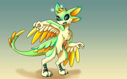 antennae_(anatomy) anthro claws countershade_accent dark_sclera feathered_wings feathers fluffy fur scaled_legs simple_background solo standing tail winged_arms wings mango_margs mango_(mango_margs) alien avali absurd_res digital_media_(artwork) hi_res