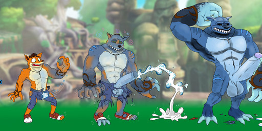 anthro bodily_fluids bulge clothing corruption cum ejaculation genital_fluids genitals growth hands-free humanoid_genitalia humanoid_penis male muscle_growth mutation penis shoe_burst solo species_transformation torn_clothing transformation gp990066pg activision crash_bandicoot_(series) playstation sony_corporation sony_interactive_entertainment crash_bandicoot bandicoot mammal marsupial monster ratcicle hi_res story story_in_description