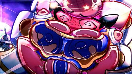 against_surface big_breasts blue_clothing blush bow_tie breasts clothing dazed dizzy eyelashes genitals gold_(metal) on_glass panties scratches underwear vulva wounded puffylover69 nintendo pokemon super_smash_bros. puff-li_(puffylover69) generation_1_pokemon jigglypuff pokemon_(species) waddling_head 16:9 hi_res widescreen