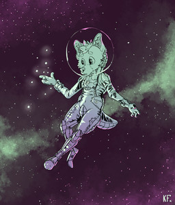 anthro armor headgear helmet lights male paws solo space spacesuit star tail katxfish canid canine canis domestic_dog mammal absurd_res hi_res