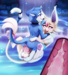 3_toes anal anal_penetration animal_genitalia animal_penis anthro anthro_on_feral anthro_penetrated anus arm_markings armor arms_around_neck arms_around_partner arms_around_waist balls bestiality black_collar black_nose blue_body blue_eyes blue_fur blue_hair blue_tail bodily_fluids bracers canine_genitalia canine_penis claws collar cowgirl_position cum cum_in_ass cum_inside cum_splatter cumshot detailed_background digitigrade dipstick_tail duo ejaculation entwined_tails erection eye_contact feet feral feral_penetrating feral_penetrating_anthro from_front_position fur fur_markings genital_fluids genitals gloves_(marking) glowing glowing_body hair inner_ear_fluff internal internal_anal interspecies knot leg_markings levitation looking_at_another looking_at_partner looking_pleasured male male/male male_on_bottom male_on_top male_penetrated male_penetrating male_penetrating_male markings multicolored_hair multicolored_tail night nude nude_anthro on_bottom on_top orgasm outside outside_sex pawpads penetration penile penile_penetration penis penis_in_ass pink_hair pink_pawpads plant pokephilia pond purple_inner_ear purple_sclera red_penis red_tongue ring sex snout socks_(marking) spread_legs spreading tail tail_coil tail_markings tan_balls tan_body tan_fur tan_hair tan_tail toe_claws toes tongue tongue_out touching_balls tuft two_tone_tail water waterfall white_body white_eyes white_fur white_inner_ear white_inner_ear_fluff white_markings white_tail white_tail_tip darkmirage nintendo pokemon alva_(rkitsune) fan_character quetzalli_(darkmirage) assimilative_feline canid canine eeveelution espeon felid feline generation_2_pokemon mammal pokemon_(species) 2024 digital_media_(artwork) hi_res