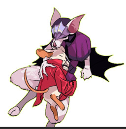 anthro bat_nose bat_wings big_ears clothing duo female fur helmet_over_eyes hug longcoat male male/female membrane_(anatomy) membranous_wings notched_ear purple_clothing red_clothing tail white_body white_fur wings gptroh20040 mina_the_hollower yacht_club_games mina_(mina_the_hollower) thorne_(mina_the_hollower) bat mammal mouse murid murine rodent digital_media_(artwork) hi_res pixel_(artwork)