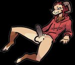 alpha_channel anthro balls biped bottomless bottomless_anthro bottomless_male bovid caprine clothed clothing erection genitals hair hoodie hoodie_only hooves horn jam_(artist) male mammal penis red_clothing red_hoodie red_topwear sheep simple_background solo topwear topwear_only transparent_background