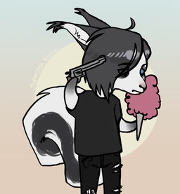 abstract_background alternative_fashion anthro back_markings black_body black_bottomwear black_clothing black_ears black_fur black_hair black_jeans black_nose black_pants black_shirt black_t-shirt black_tail black_topwear blue_eyes bottomwear candy clothed clothed_anthro clothed_male clothing cotton_candy denim denim_bottomwear denim_clothing depressing depression depressive dessert ear_markings emo emo_haircut eye_markings eyebrows food fully_clothed fully_clothed_anthro fully_clothed_male fur goth grey_arms grey_body grey_fur grey_hands grey_legs grey_markings gun hair handgun head_markings holding_gun holding_object holding_ranged_weapon holding_weapon inner_ear_fluff jeans leg_markings long_hair male markings meme_pose multicolored_body multicolored_fur pants pistol plantigrade ranged_weapon revolver sad shirt simple_background skinny slim slim_anthro slim_male small_waist solo standing suicide t-shirt tail tail_markings tail_tuft topwear torn_bottomwear torn_clothing torn_jeans torn_pants tuft upset weapon white_arms white_body white_chest white_fur white_legs white_tail noctambulism adult_swim cartoon_network smiling_friends eric_martins mammal rodent sciurid tree_squirrel 2026 colored digital_drawing_(artwork) digital_media_(artwork) hi_res meme painting_(artwork) portrait three-quarter_portrait