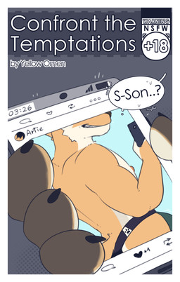 age_difference anthro body_hair bulge cellphone clothed clothing dialogue dominant dominant_male duo electronics embarrassed from_front_position fur holding_object larger_male male male/male male_anthro mature_anthro mature_male muscular muscular_anthro muscular_male nipples older_male orange_body orange_fur phone phone_screen selfie selfie_pose shocked simple_background size_difference smaller_male smartphone smile smiling_at_viewer smirk smirking_at_another smirking_at_viewer social_media speech_bubble stated_incest submissive submissive_male tail teasing text thick_thighs tuft underwear white_body white_fur younger_male yellow_omen artie_(artieyote) eduardo_(artieyote) canid canine canis coyote coywolf hybrid mammal 2026 absurd_res artist_name colored comic cover cover_art cover_page digital_drawing_(artwork) digital_media_(artwork) english_text hi_res shaded father_(lore) father_and_child_(lore) father_and_son_(lore) incest_(lore) parent_(lore) parent_and_child_(lore) parent_and_son_(lore) son_(lore)