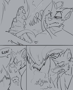 after_vore anthro blush bodily_fluids burping burping_in_face clothed clothing drooling male male_pred saliva solo tail tail_mouth tail_tongue text unusual_anatomy unusual_tail vore topazknight jeremy_(topazknight) mammal mephitid skunk absurd_res comic digital_media_(artwork) english_text hi_res