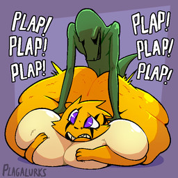 anthro big_breasts big_butt breasts butt cellulite duo female from_behind_position fur green_body green_scales hand_on_breast huge_breasts huge_butt huge_thighs hyper hyper_breasts hyper_butt hyper_thighs male male/female overweight overweight_female plap purple_eyes scales sex thick_thighs yellow_body yellow_fur triplepistacho parfait_(triplepistacho) tubbs_(triplepistacho) felid lizard mammal pantherine reptile scalie tiger 1:1 2025 digital_media_(artwork) hi_res