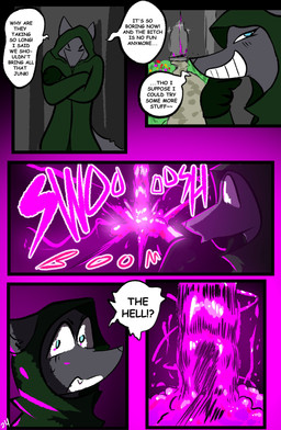 anthro blue_eyes dialogue grey_body male onomatopoeia profanity solo sound_effects speech_bubble text brradett canid canine mammal absurd_res comic english_text hi_res